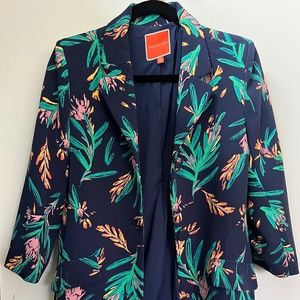 Navy floral Modcloth Blazer House Coat